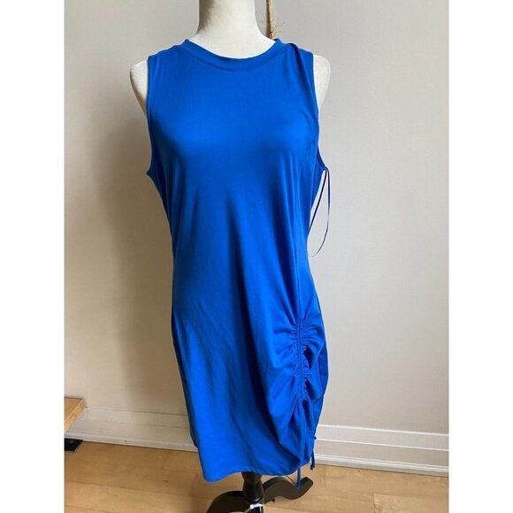 Socialite Women tank blue side ruched Dress BNWOT sz Xlarge side ruched - Picture 2 of 8